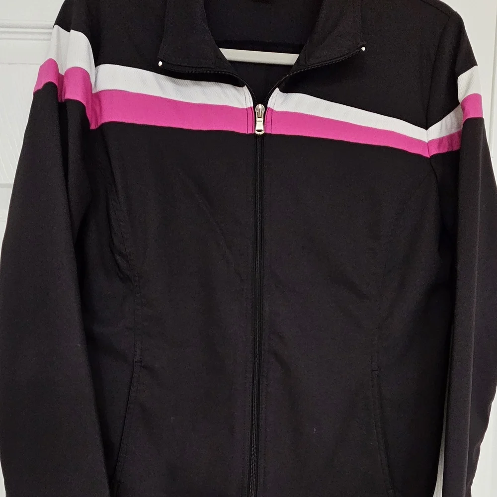 Made for Life Black and Pink Jacket and Pants with Color Blocking - Picture 1 of 8